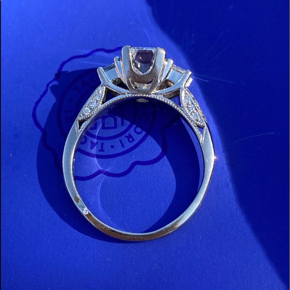SOLD!! TACORI GIA Emerald Cut Diamond Engagement Ring 1.00 F SI1 Center - Picture 11 of 17
